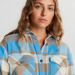 france Gina Tricot Joey Flannel Shirt Blue Check 6