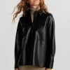 Gina Tricot Alina Pu Shirt Black outlet 8