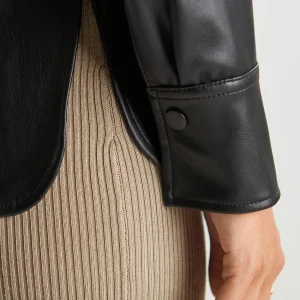 Gina Tricot Alina Pu Shirt Black outlet 6