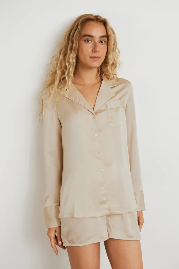 Gina Tricot Nicole Pyjamas Shirt Champagne acheter en ligne 1