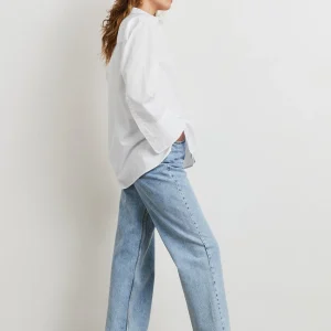 marques de renommée Gina Tricot Gizem Oversized Poplin Shirt White 6