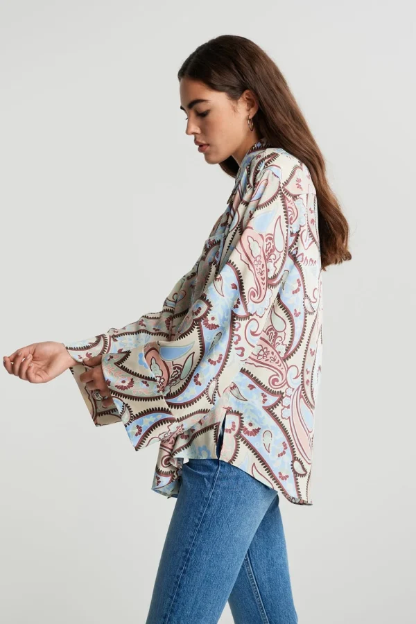 Gina Tricot Malou Satin Shirt Soft Paisley grossiste 1