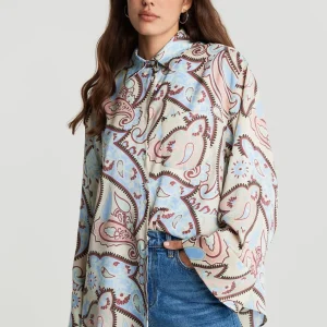 Gina Tricot Malou Satin Shirt Soft Paisley grossiste 6