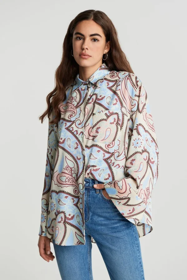 Gina Tricot Malou Satin Shirt Soft Paisley grossiste 3