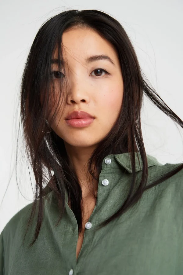 Gina Tricot Kimberly Linen Shirt Sea Spray Vente 3