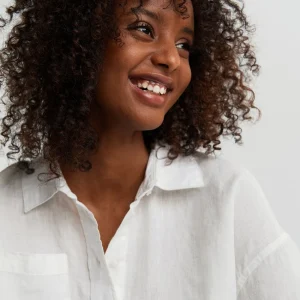 l'unique style Gina Tricot Wellie Linen Shirt White 6