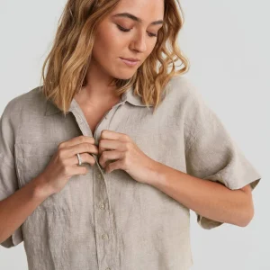Nouvelle tendance Gina Tricot Wellie Linen Shirt Lt Linen Beige 6
