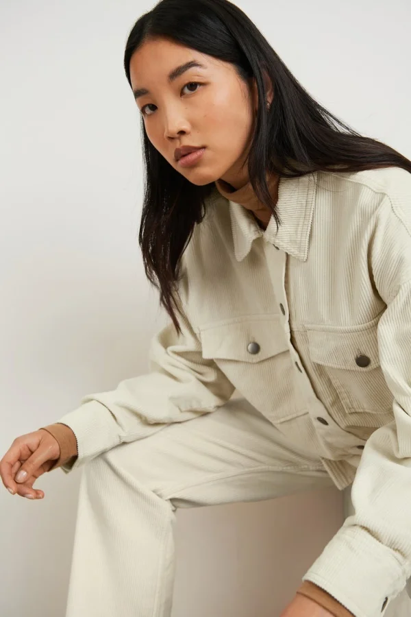 Gina Tricot Mel Cord Shacket Almond Milk à prix d'occasion 1