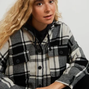 jusqu'à Gina Tricot Rory Flannel Shirt Black/white Chk 6
