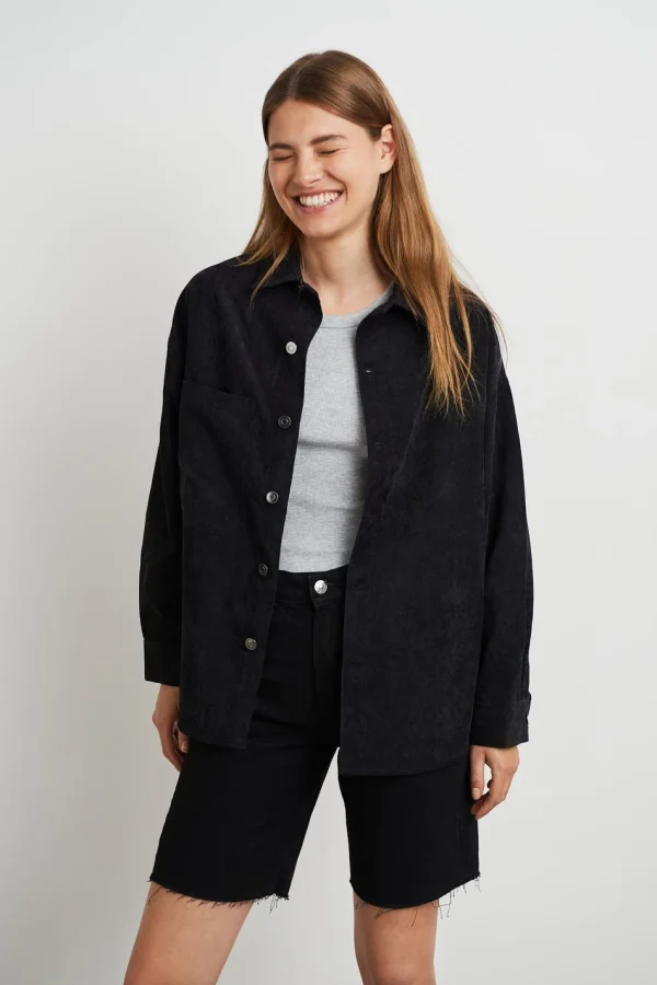 Distributeur Officiel Gina Tricot Sofie Cord Shirt Black 1