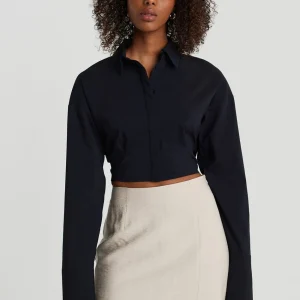 vente pas cher en ligne Gina Tricot Meya Open Back Shirt Black 6