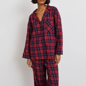 officiel Gina Tricot Linn Flannel Shirt Red/navy Check 6