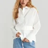Gina Tricot Sofia Parka Shirt White Top ventes 10