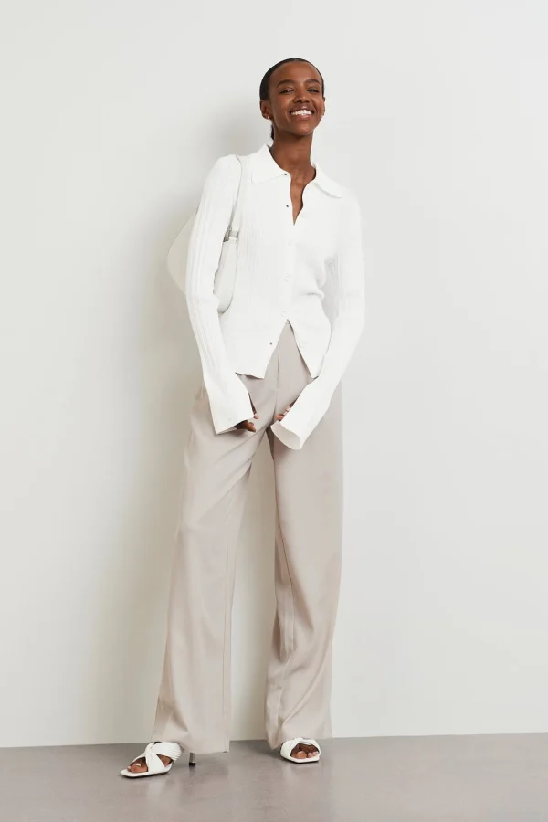 prix le plus bas Gina Tricot Siena Knitted Shirt Offwhite 3