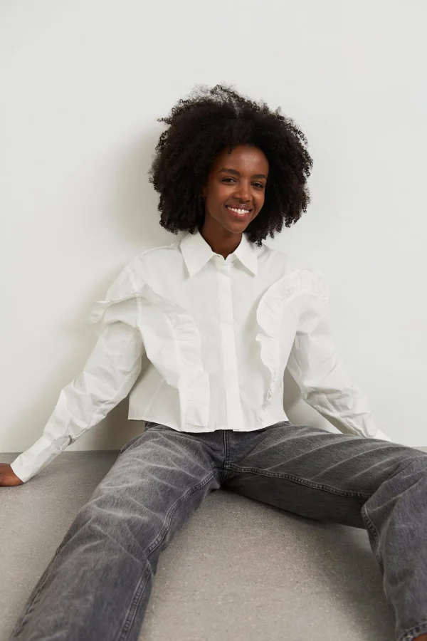 Meilleur Service Gina Tricot Asli Cropped Shirt White 3