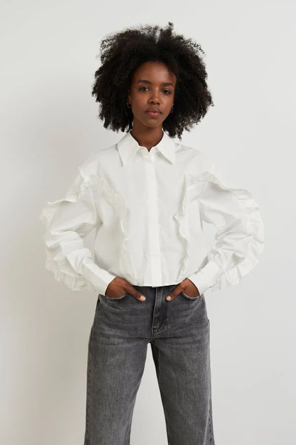 Meilleur Service Gina Tricot Asli Cropped Shirt White 1