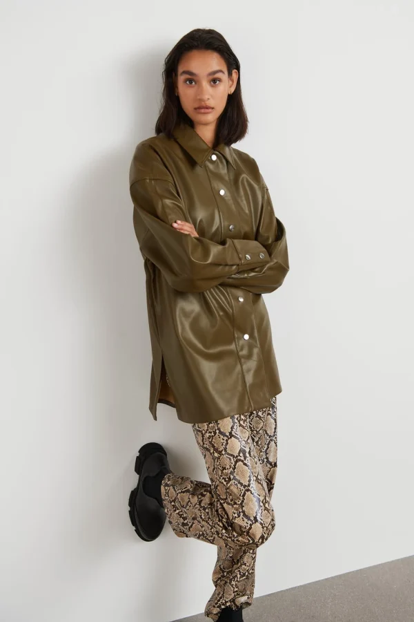 magasin Gina Tricot Magda Pu Shirt Beech 1