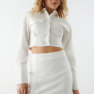 Gina Tricot Melina Shirt Offwhite Meilleur Prix Garanti 6