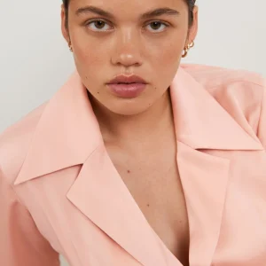 Gina Tricot Amra Satin Shirt Dusty Peach boutique en france 6
