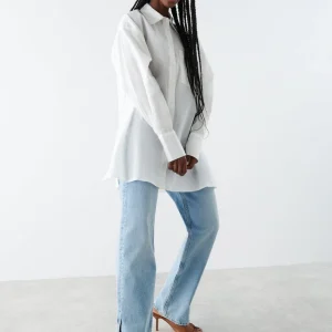 Gina Tricot Aliette Poplin Shirt White grande popularité 6