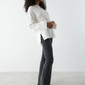 soldes de Noël Gina Tricot Siriana Shirt Offwhite 6