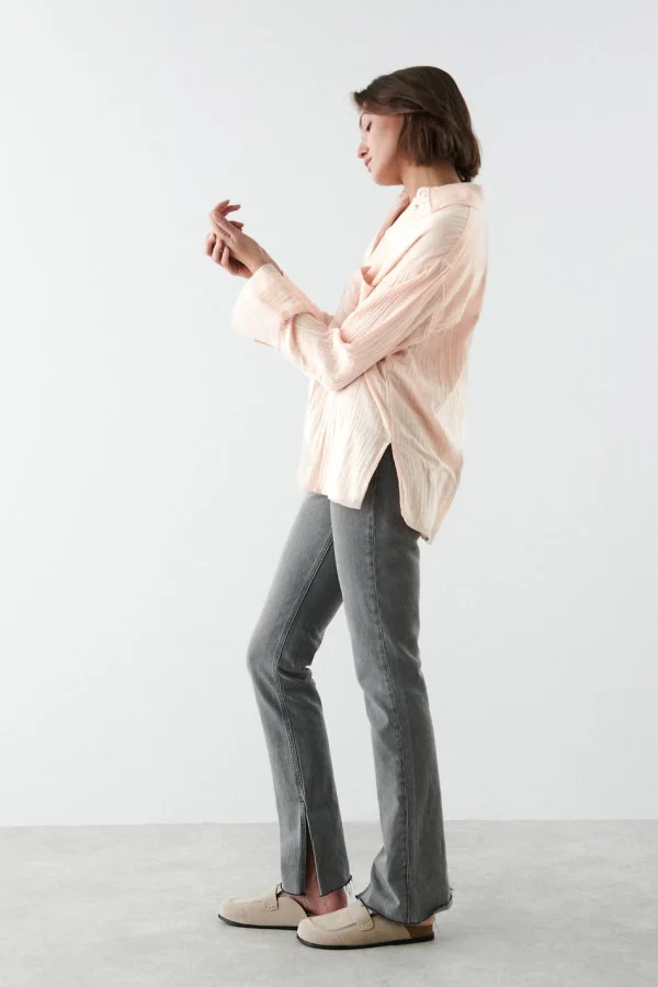 Gina Tricot Siriana Shirt Light Apricot achat pas cher 3