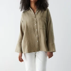Gina Tricot Siriana Shirt Rosted Cashew boutique pas cher 6