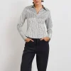 Gina Tricot Chania Satin Shirt White/black à prix d'occasion 10