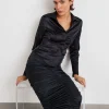 Gina Tricot Chania Satin Shirt Antracite Grey marques pas cher 10