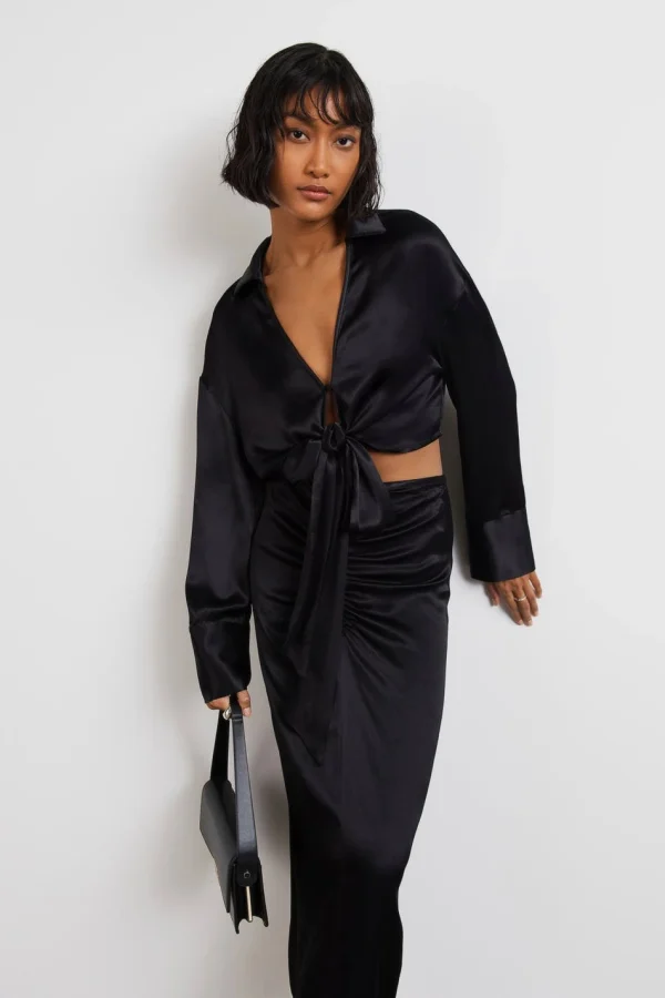 soldes ligne Gina Tricot Imma Drawstring Shirt Black 1