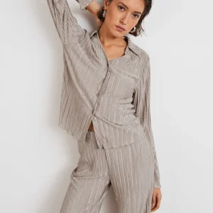 Gina Tricot Vienna Pleated Shirt Goat vente pas cher en ligne 6