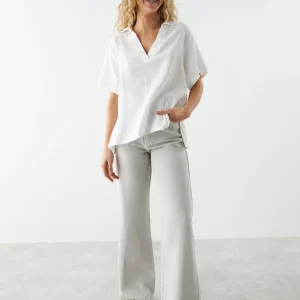 en ligne vente Gina Tricot Aysel Shirt White 6