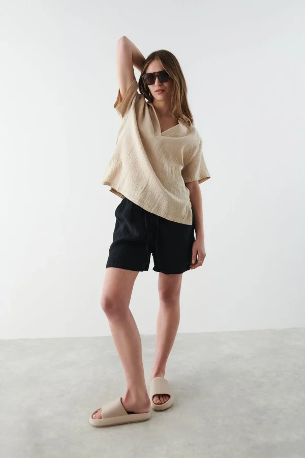 Gina Tricot Aysel Shirt Oxford Tan boutique en france 3