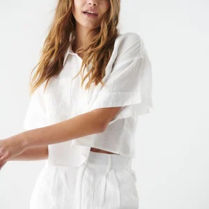 pas cher Gina Tricot Wellie Linen Shirt White 6