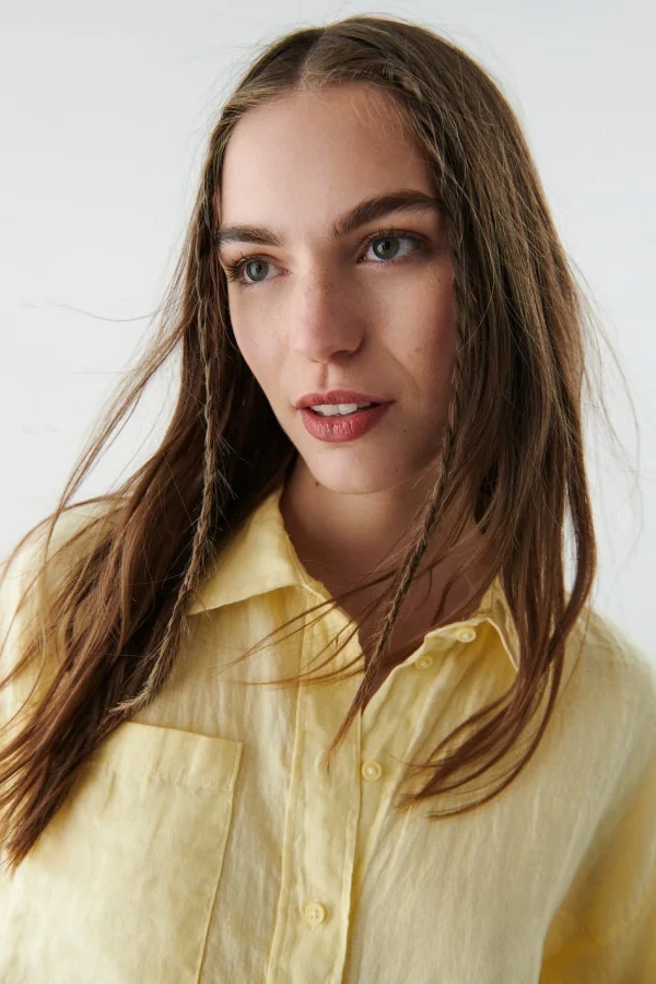 magasin en ligne france Gina Tricot Wellie Linen Shirt Frenchvanilla 3