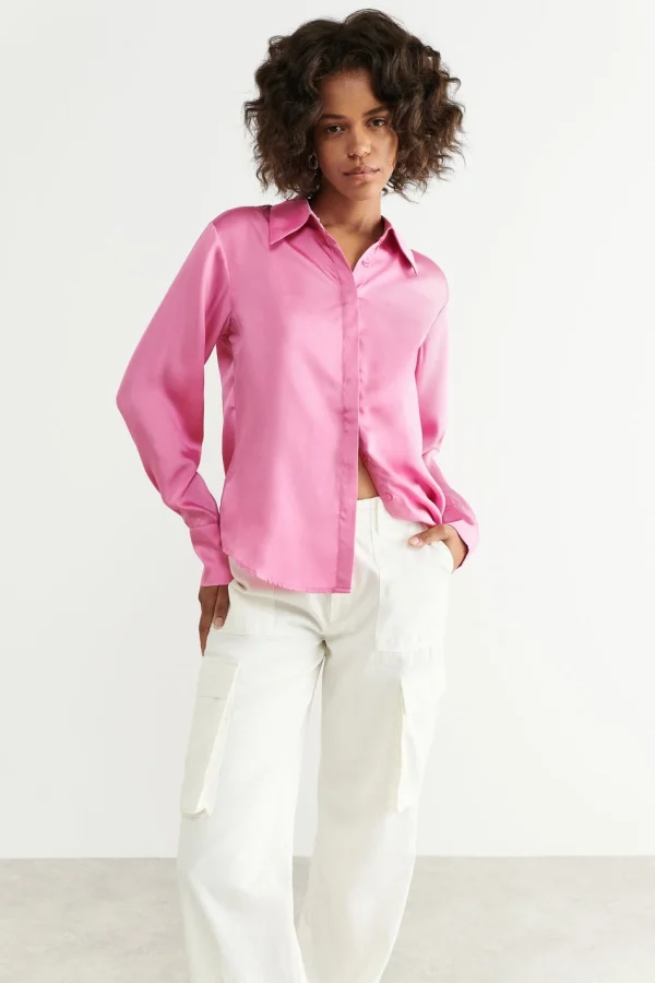 Gina Tricot Saga Shirt Wild Orchid Top ventes 1