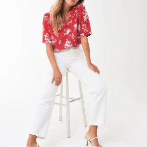 Gina Tricot Disa Resort Shirt Blossom Red Livraison gratuite 6