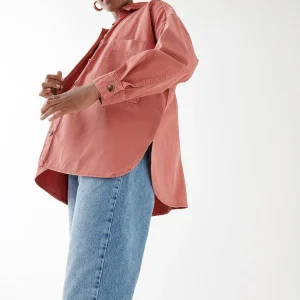 Gina Tricot Oversized Denim Shirt Rusty Rose styles dernier cri 6