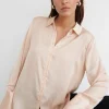 boutique pas cher Gina Tricot Linnea Satin Shirt Beige Blush 10