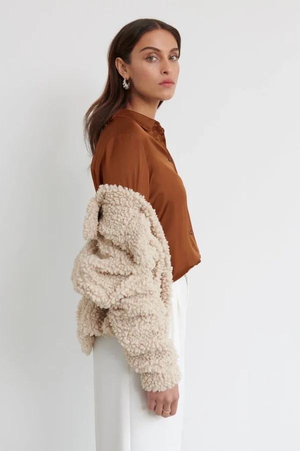 vente à bas prix Gina Tricot Linnea Satin Shirt Partridge 3