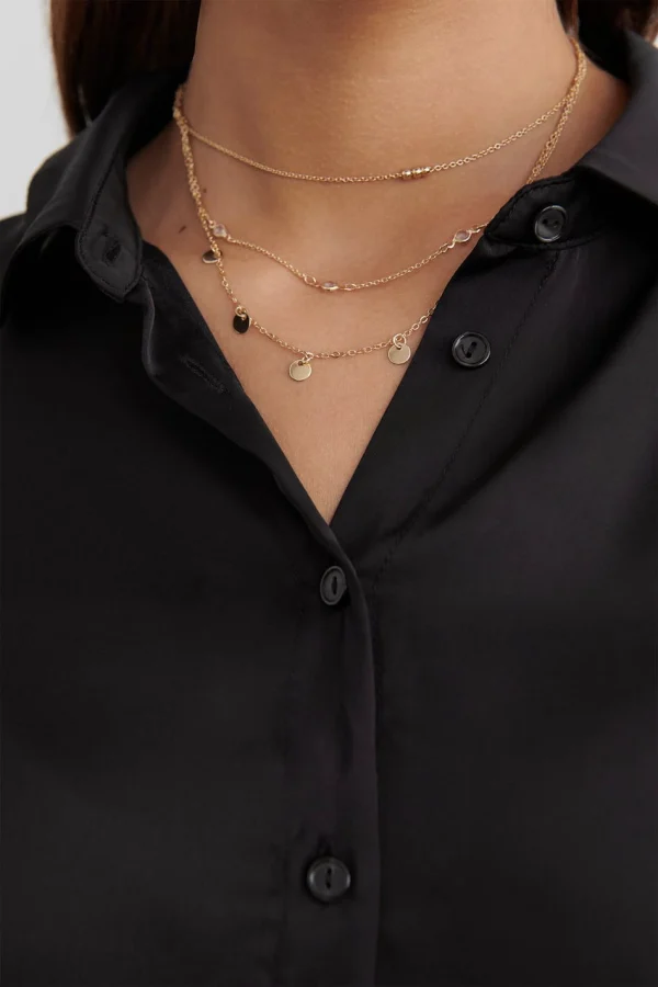 marque pas cher Gina Tricot Linnea Satin Shirt Black 3