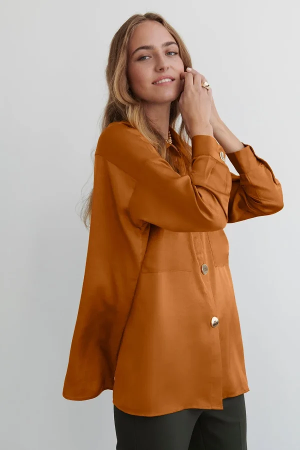 grande popularité Gina Tricot Sivi Gold Button Shirt Sugar Almond 3