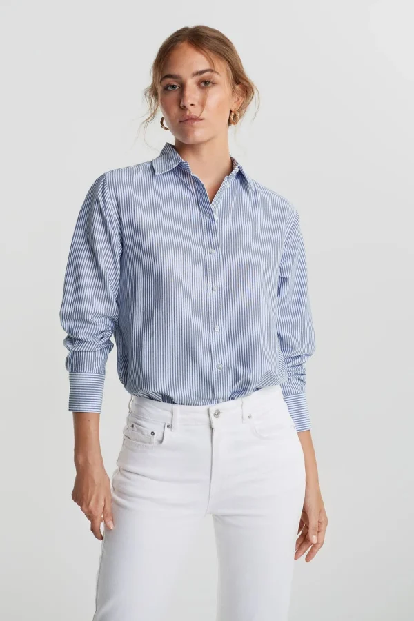 Gina Tricot Freya Shirt White/cobolt magasin en ligne france 1