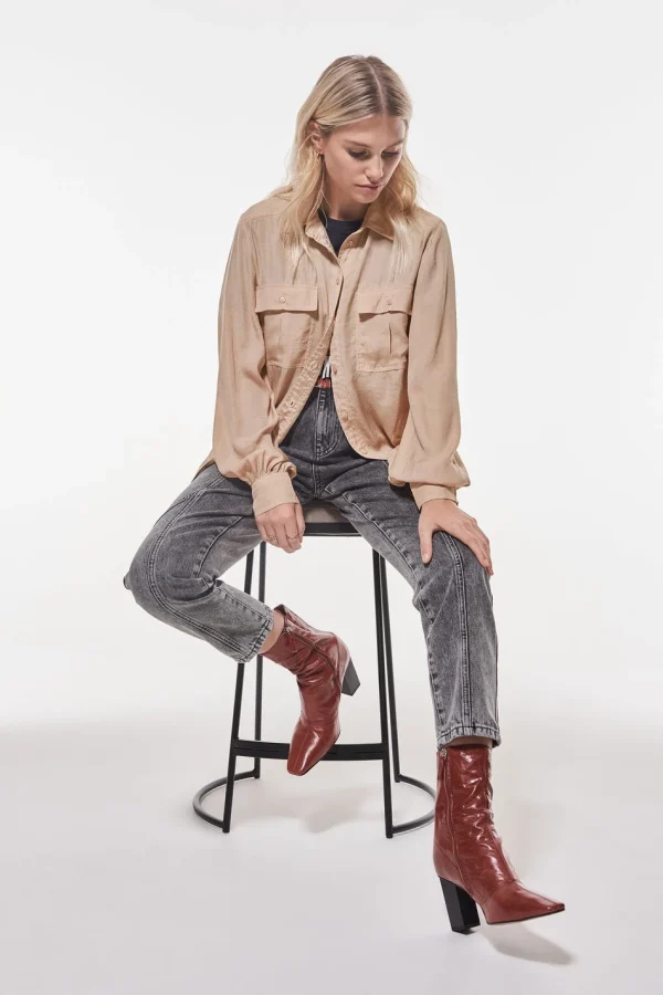 Gina Tricot Elin Utility Shirt Rose Cloud destockage 1