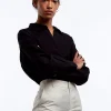 belle Gina Tricot Linn Linen Shirt Black 10