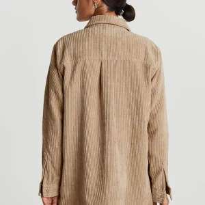 Gina Tricot Cory Corduroy Shirt Beige prix pas cher 6