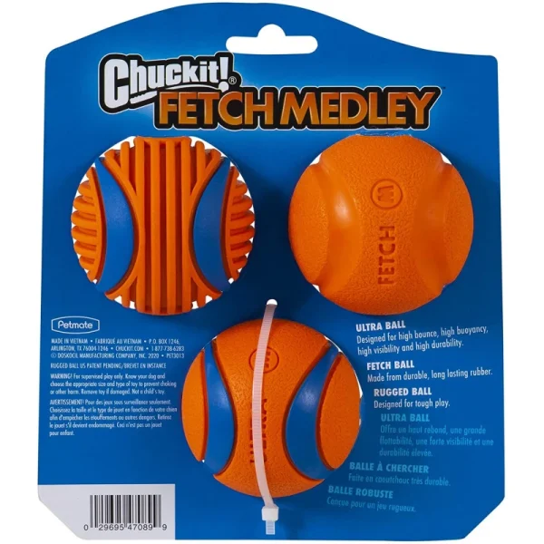 magasin en ligne france Combo Chuckit! Lot De 3 Balles (3-Pack Fetch Medley) 3