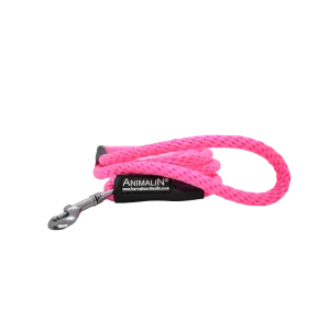 marque pas cher Laisse Corde Animalin® Rose 1,2 M – 3 Diam. – Mousqueton Noir Ou Inox 9