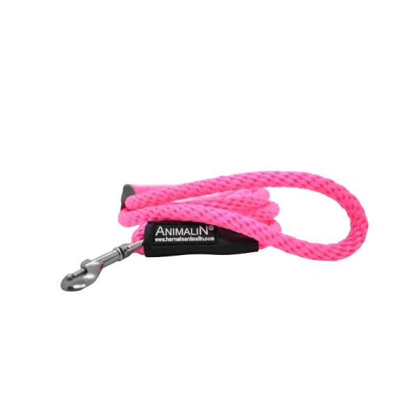 marque pas cher Laisse Corde Animalin® Rose 1,2 M – 3 Diam. – Mousqueton Noir Ou Inox 4