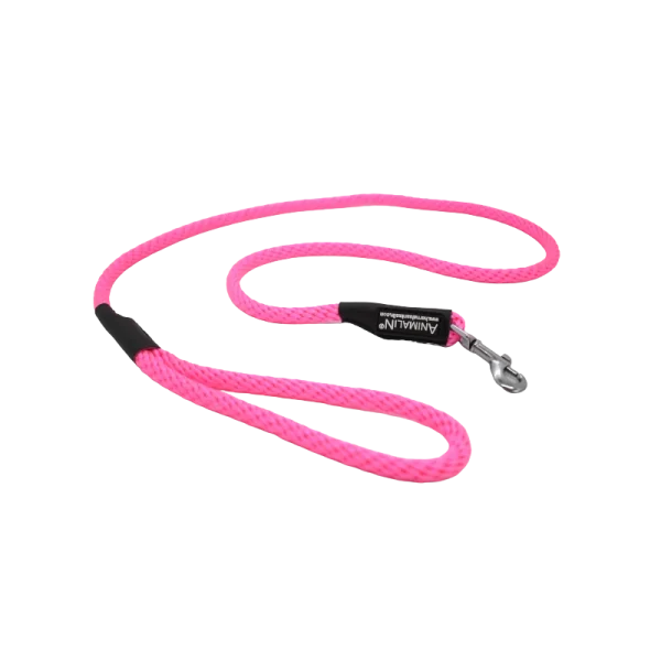 marque pas cher Laisse Corde Animalin® Rose 1,2 M – 3 Diam. – Mousqueton Noir Ou Inox 1
